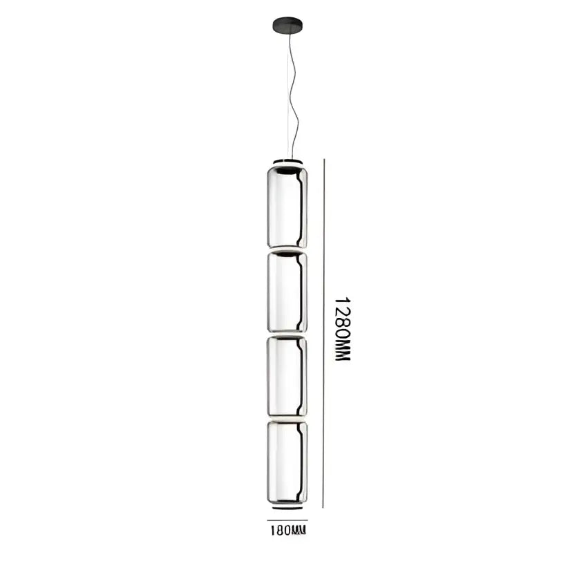 Modern black glass led pendant light for dining room