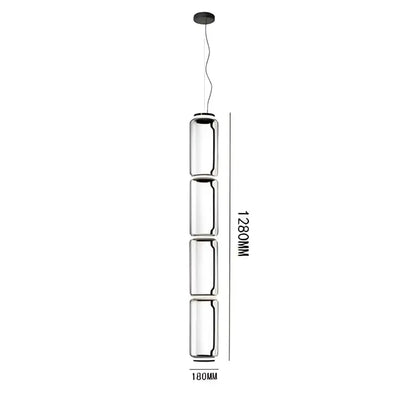 Modern black glass led pendant light for dining room