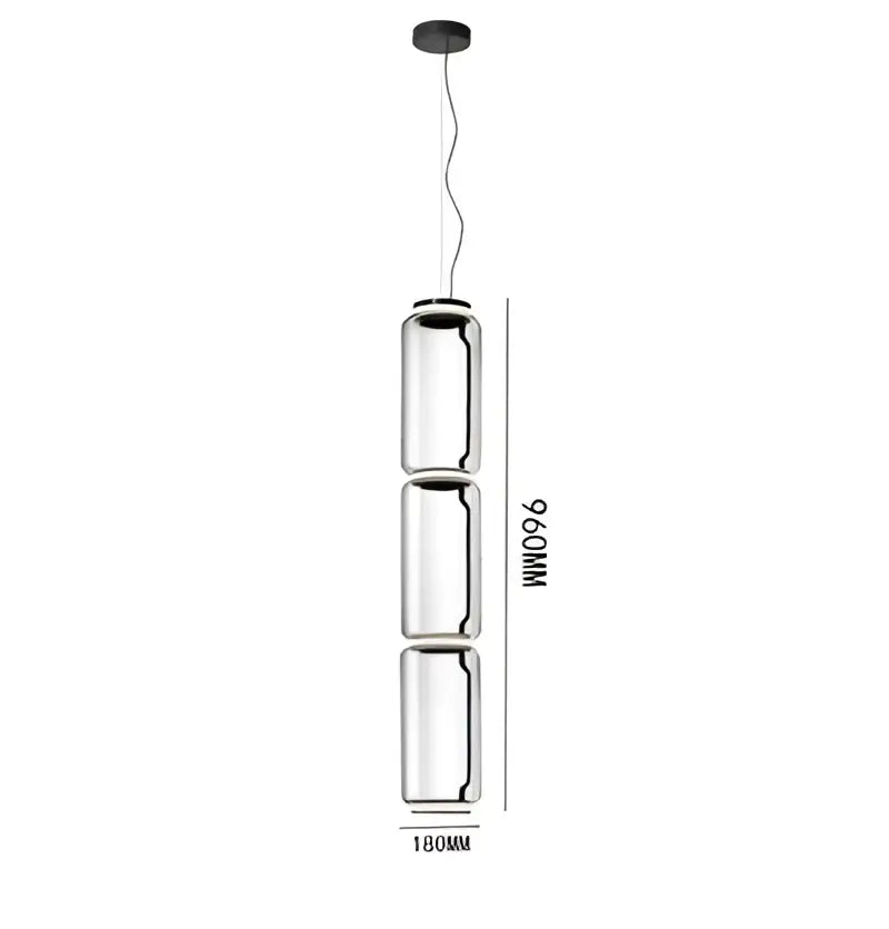Modern black glass led pendant light for dining room