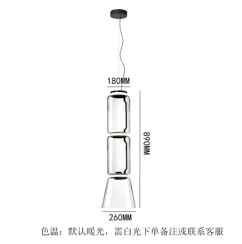 Modern black glass led pendant light for dining room