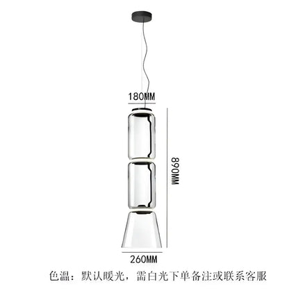 Modern black glass led pendant light for dining room