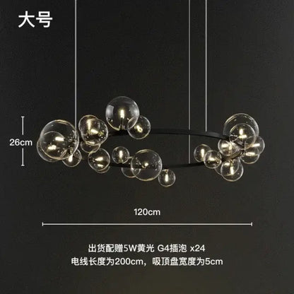 Modern black glass ring pendant light – dining room chandelier