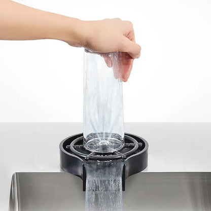 Modern black glass rinser sink – kitchen automatic cup washer