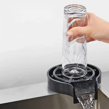 Modern black glass rinser sink – kitchen automatic cup washer