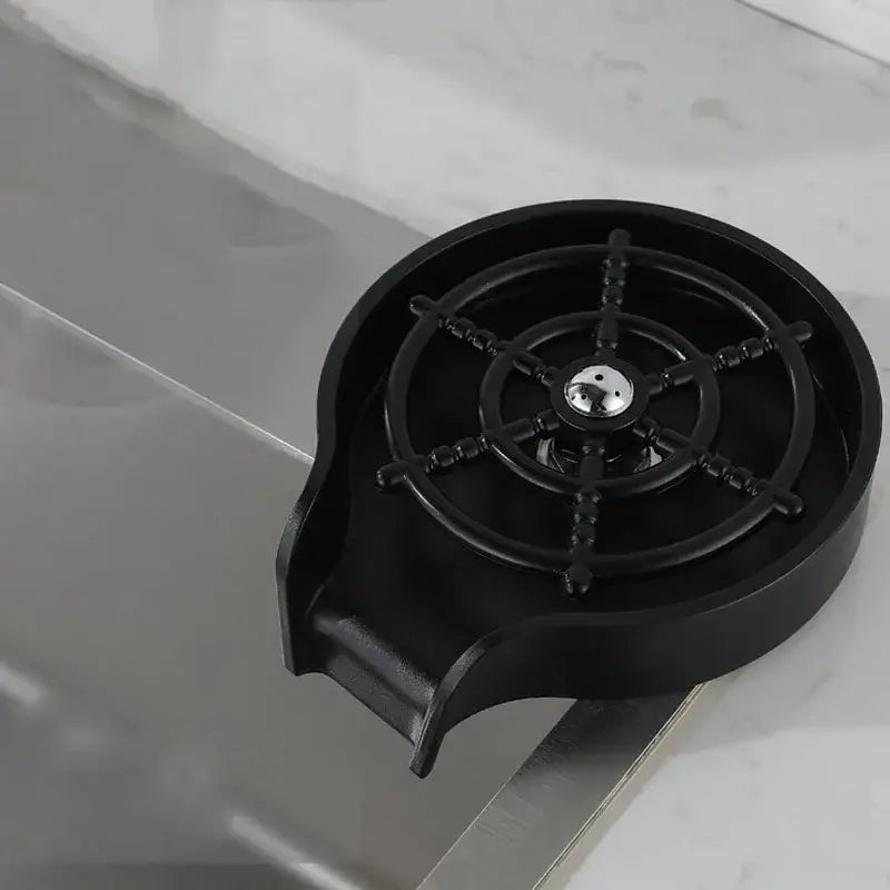 Modern black glass rinser sink – kitchen automatic cup washer