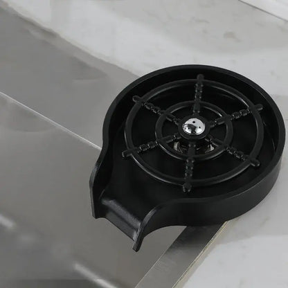 Modern black glass rinser sink – kitchen automatic cup washer