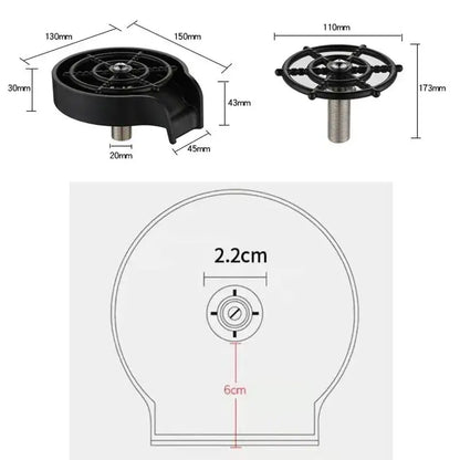 Modern black glass rinser sink – kitchen automatic cup washer