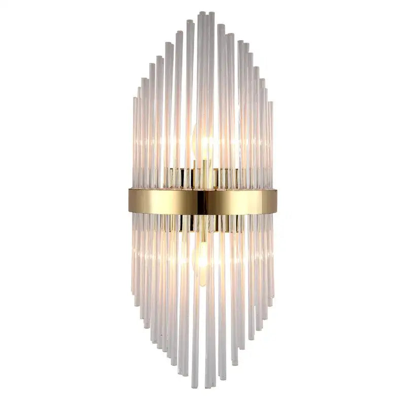 Modern black glass rod crystal wall lamp for bedroom