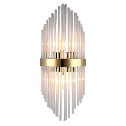Modern black glass rod crystal wall lamp for bedroom