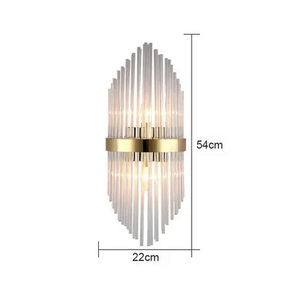 Modern black glass rod crystal wall lamp for bedroom