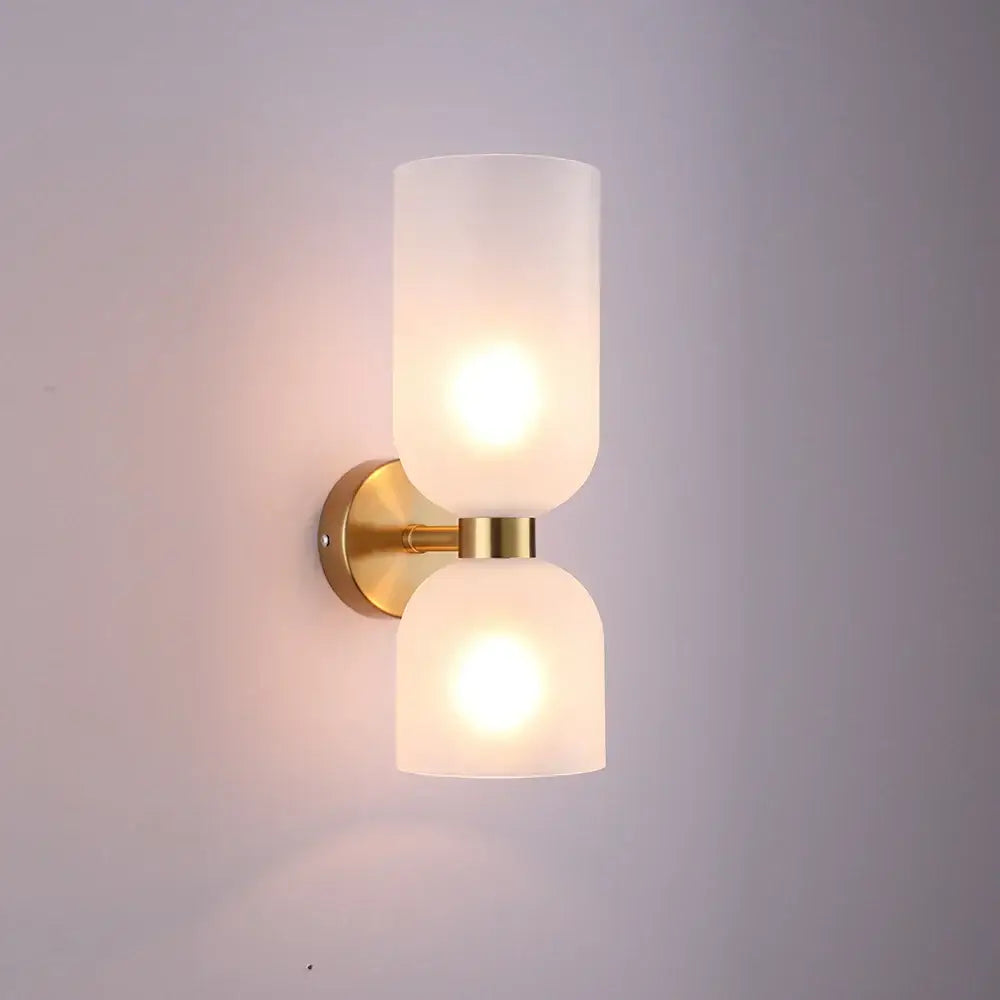 Modern black glass shade wall lamp for bedroom with smoked glass