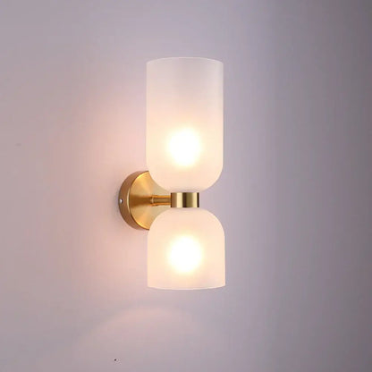 Modern black glass shade wall lamp for bedroom with smoked glass