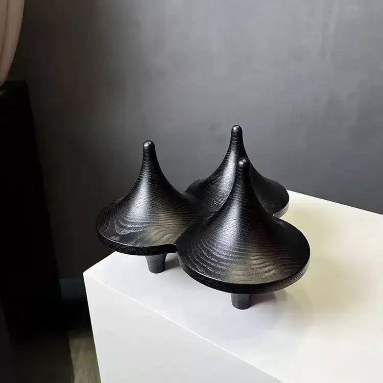 Modern black glossy geometric gyroscope living room decor