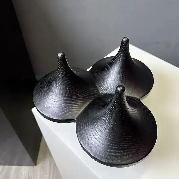 Modern black glossy geometric gyroscope living room decor