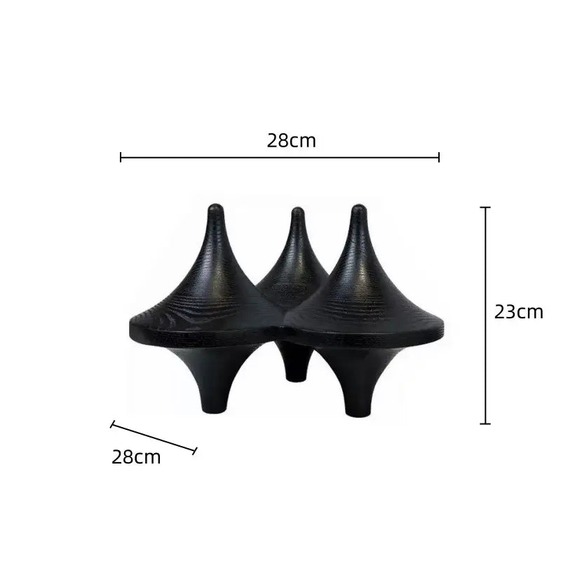 Modern black glossy geometric gyroscope living room decor