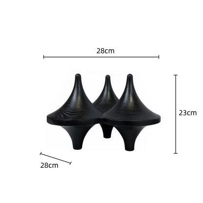 Modern black glossy geometric gyroscope living room decor