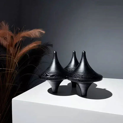 Modern black glossy geometric gyroscope living room decor