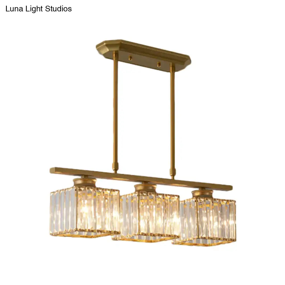 Modern black & gold 3-light crystal chandelier dining room e26 bulb base