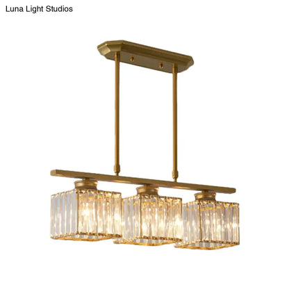 Modern black & gold 3-light crystal chandelier dining room e26 bulb base