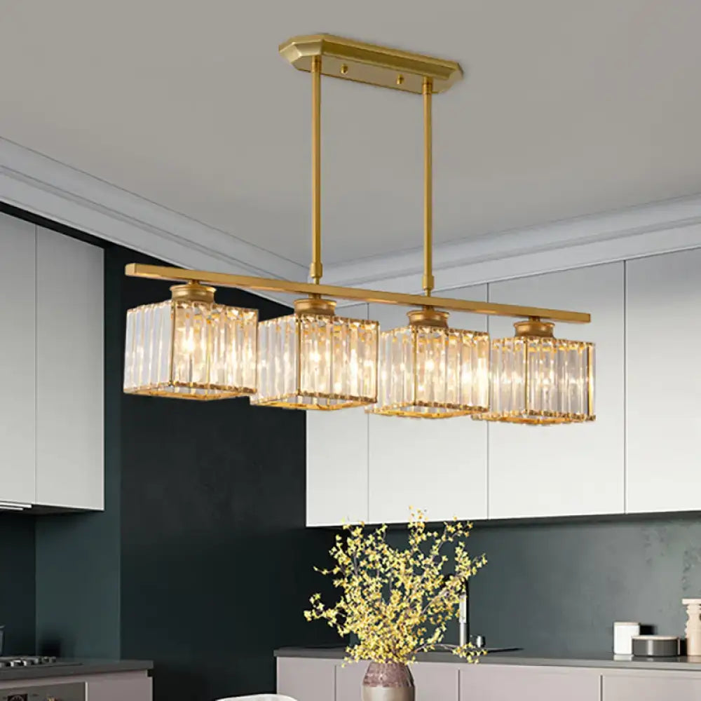 Modern black & gold 3-light crystal chandelier dining room e26 bulb base