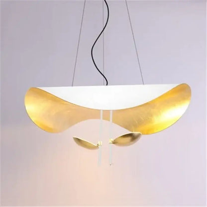Modern black & gold abstract pendant lamp dining room sculptural design