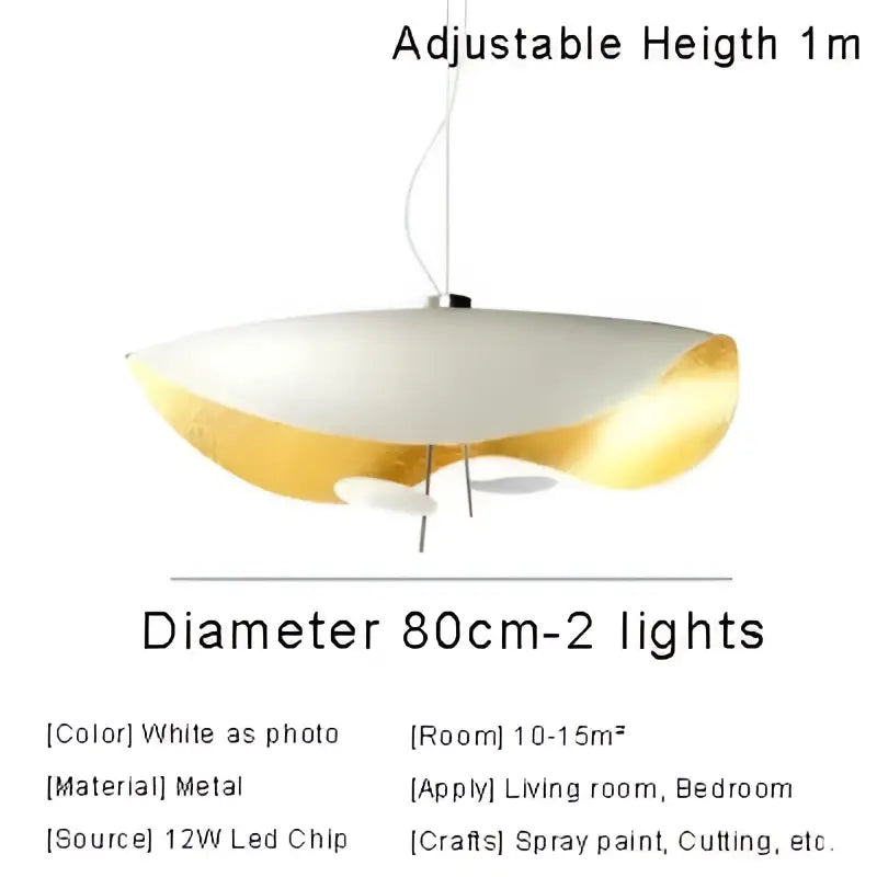 Modern black & gold abstract pendant light dining room sculptural lamp