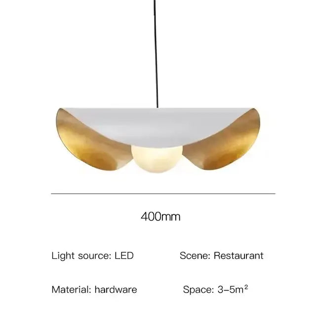 Modern black & gold abstract pendant light dining room sculptural lamp
