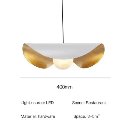 Modern black & gold abstract pendant light dining room sculptural lamp