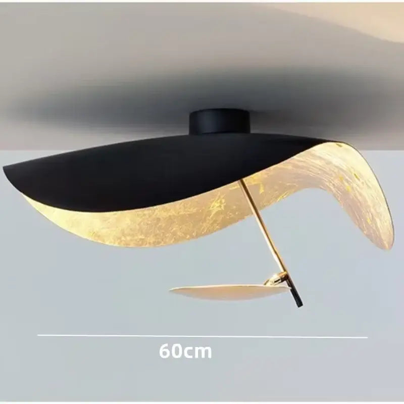 Modern black & gold abstract pendant light dining room sculptural lamp