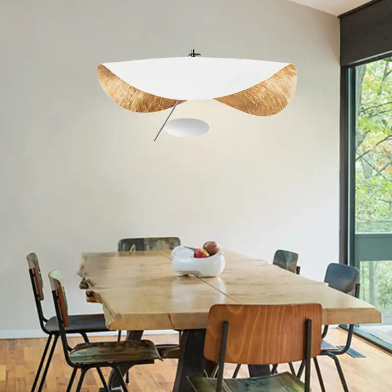 Modern black & gold abstract pendant light dining room sculptural lamp