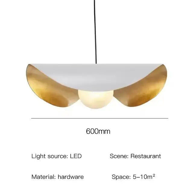 Modern black & gold abstract pendant light dining room sculptural lamp