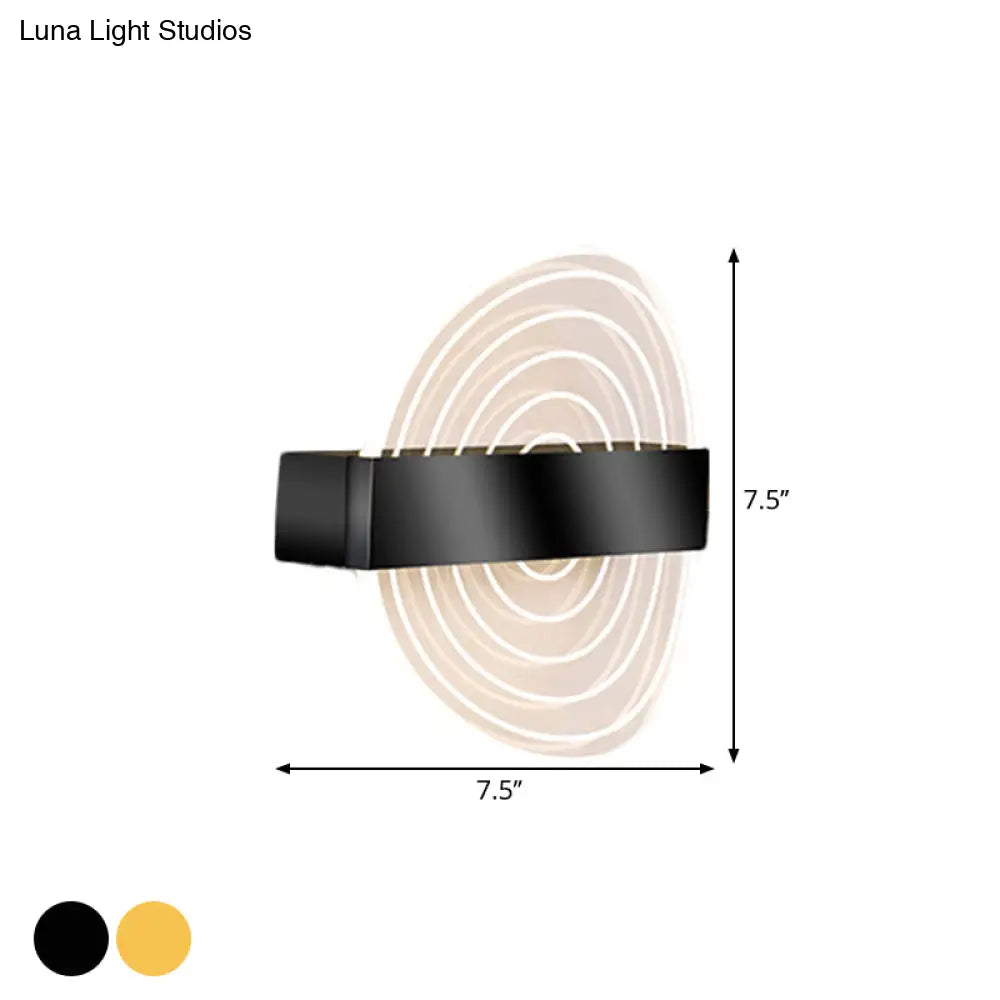 DecorBites™ Modern Black/Gold Acrylic Circle LED Wall Sconce for Living Room