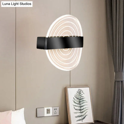DecorBites™ Modern Black/Gold Acrylic Circle LED Wall Sconce for Living Room