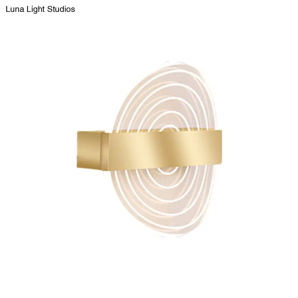 DecorBites™ Modern Black/Gold Acrylic Circle LED Wall Sconce for Living Room