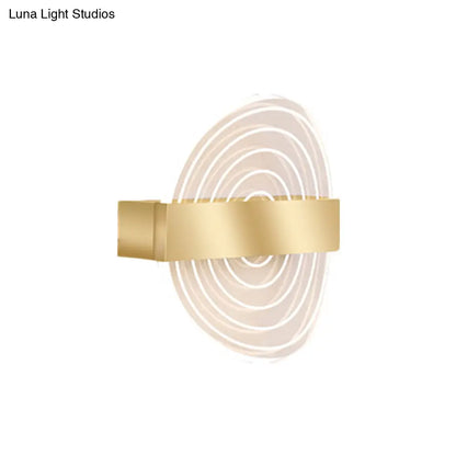 DecorBites™ Modern Black/Gold Acrylic Circle LED Wall Sconce for Living Room