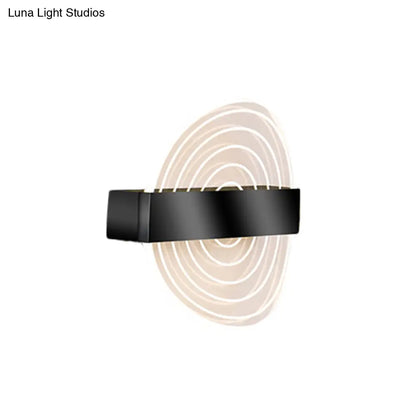 DecorBites™ Modern Black/Gold Acrylic Circle LED Wall Sconce for Living Room