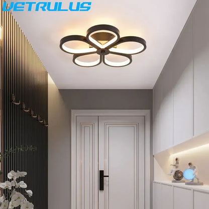 Modern black & gold acrylic flower twisted ceiling lamp living room