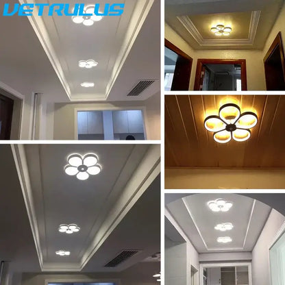 Modern black & gold acrylic flower twisted ceiling lamp living room
