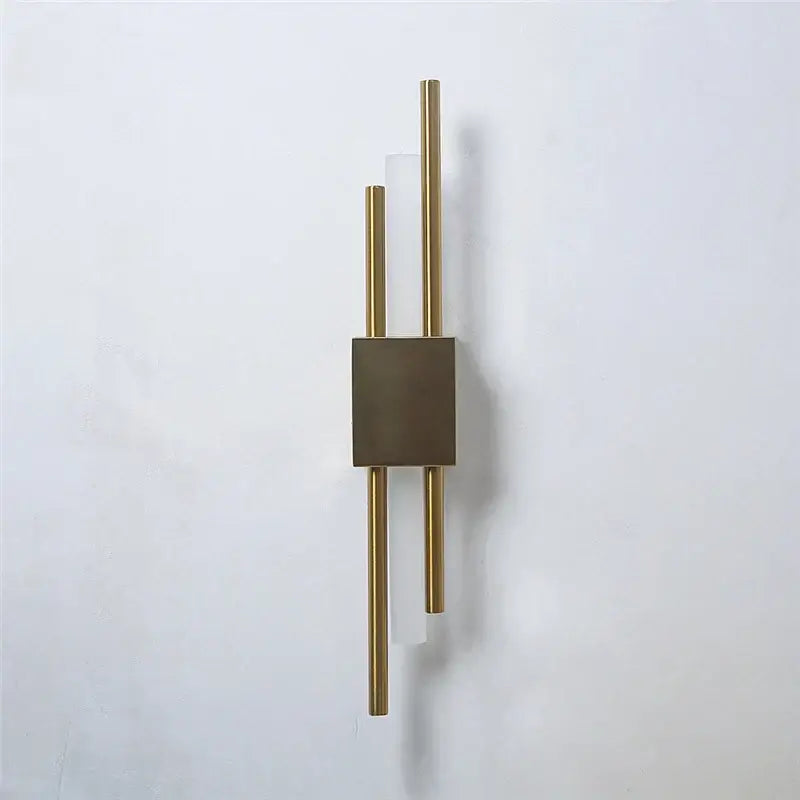 Modern black & gold acrylic pipe wall lamp bedroom sconce
