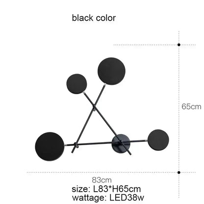 Modern black & gold adjustable rotating led wall sconce bedroom light