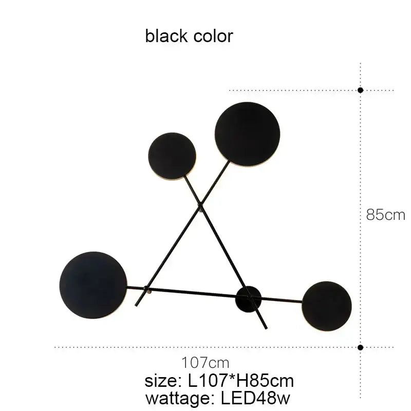 Modern black & gold adjustable rotating led wall sconce bedroom light