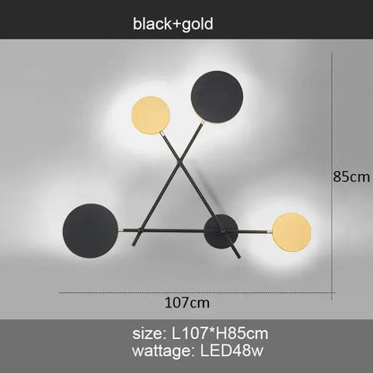 Modern black & gold adjustable rotating led wall sconce bedroom light