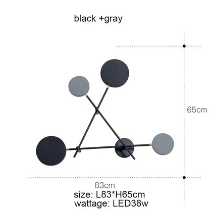 Modern black & gold adjustable rotating led wall sconce bedroom light