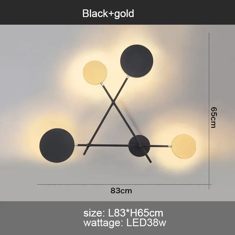 Modern black & gold adjustable rotating led wall sconce bedroom light