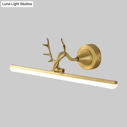 Modern black & gold antler wall light acrylic shade bathroom lamp