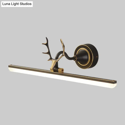Modern black & gold antler wall light acrylic shade bathroom lamp