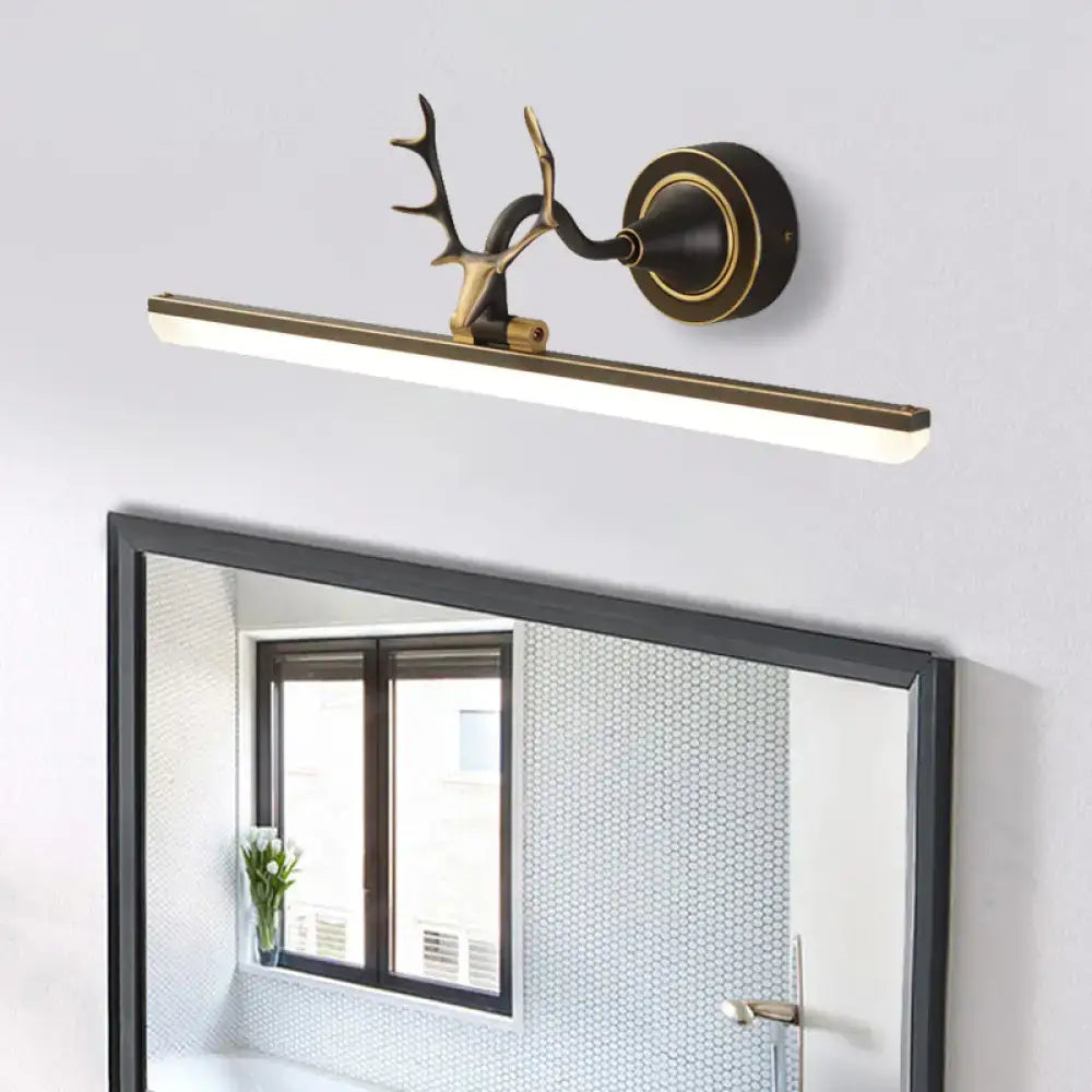 Modern black & gold antler wall light acrylic shade bathroom lamp