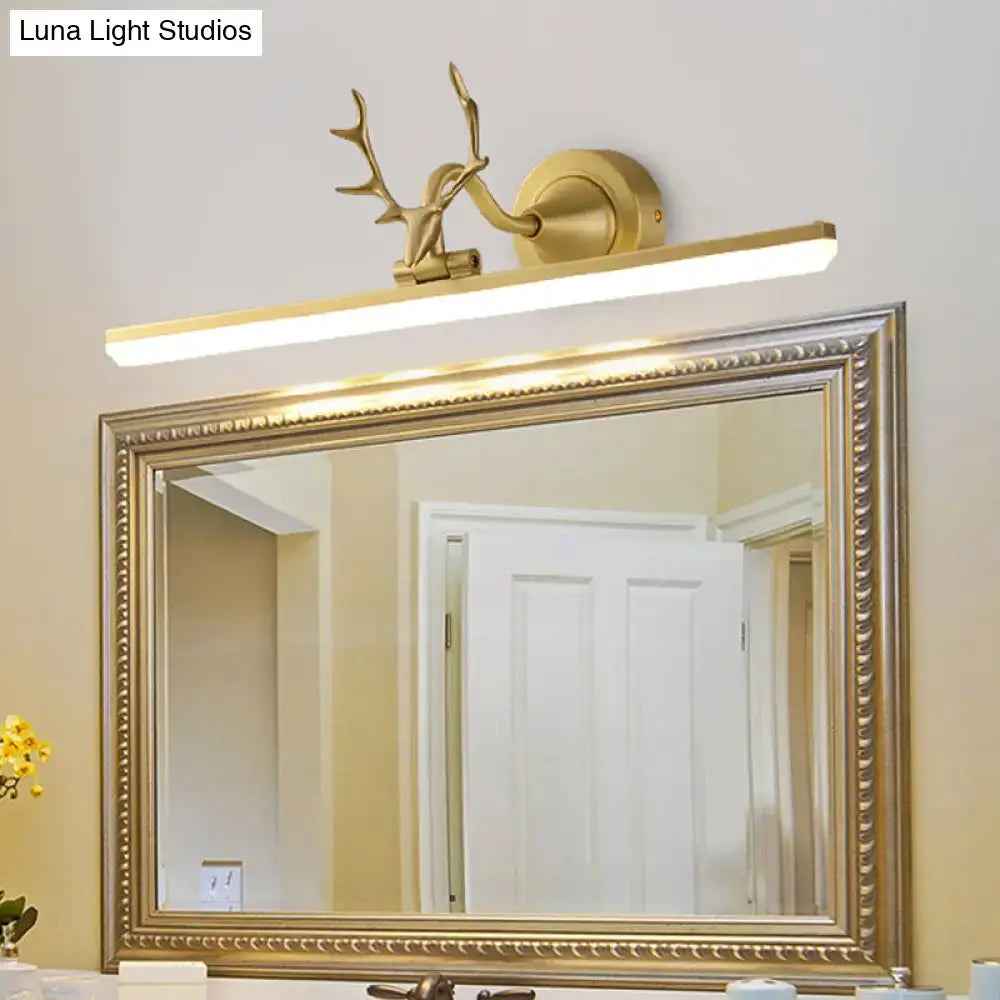 Modern black & gold antler wall light acrylic shade bathroom lamp