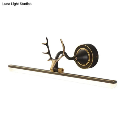 Modern black & gold antler wall light acrylic shade bathroom lamp
