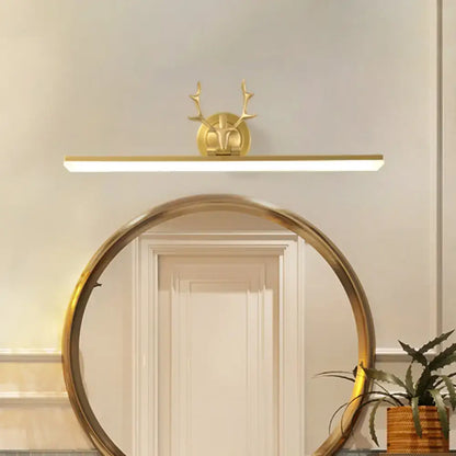 Modern black & gold antler wall light acrylic shade bathroom lamp